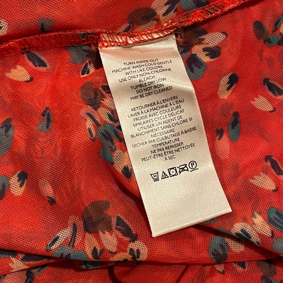 Free People Brielle Red Bloom Combo Ruched Long Slit Dress NWT NEW XL - Picture 4 of 7